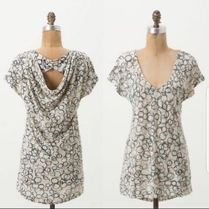 Anthro Deletta abstract circle cutout back top L